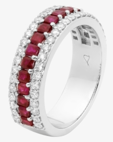 White Gold, Ruby & Diamond Ring - Engagement Ring, HD Png Download, Transparent PNG