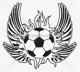 Flaming Soccer Wings Production Clipart , Png Download - Flaming Soccer Ball Drawing Easy, Transparent Png, Transparent PNG