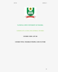National Open University Of Nigeria, HD Png Download, Transparent PNG