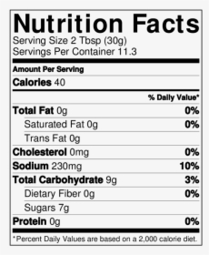 12 Oz Sweet Reggae Sauce - Dairy Nutrition Facts, HD Png Download, Transparent PNG