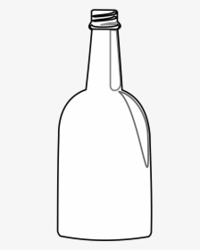 Bottle Water Glass Free Photo - Champagne Bottle Outline, HD Png Download, Transparent PNG