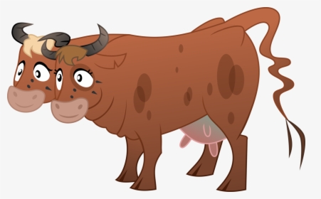 Cow Vector Background - Cow With Two Heads Cartoon, HD Png Download, Transparent PNG