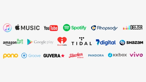 Music On All Platforms , Png Download - Online Music Stores Logos, Transparent Png, Transparent PNG