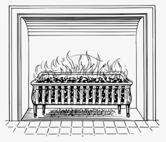 Transparent Chimney Clipart - Fireplace Clipart Black And White, HD Png Download, Transparent PNG