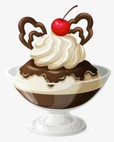 Transparent Ice Cream Vector Png - Ice Cream Sundae Png, Png Download, Transparent PNG