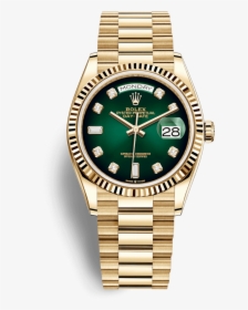 Rolex Day-date 36mm Green Diamond Dial 18k Yellow Gold, HD Png Download, Transparent PNG