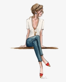 Blonde, Draw, And Fashion Image - Fashion Sketches, HD Png Download, Transparent PNG