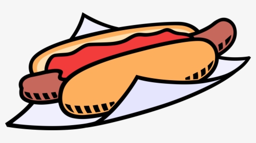 Vector Illustration Of Cooked Hot Dog Or Hotdog Frankfurter - Sausage Sizzle Clipart, HD Png Download, Transparent PNG