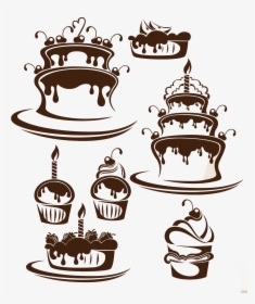 Wedding Cake Birthday Cake Cupcake - Illustration Cake Design Vector, HD Png Download, Transparent PNG
