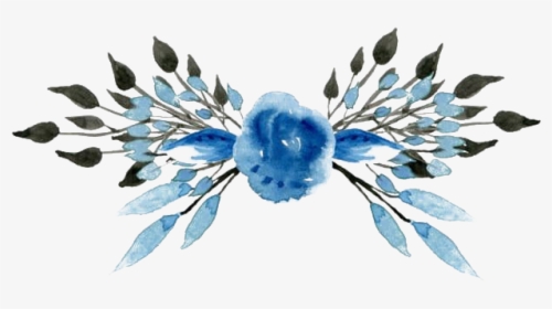 Blue Floral Download Png Image - Blue Flower Watercolor Png, Transparent Png, Transparent PNG