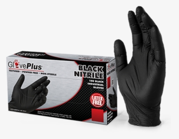 Black Nitrile Gloves - Glove Plus Nitrile Gloves, HD Png Download, Transparent PNG