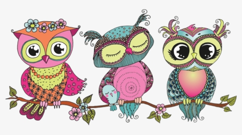 Cute Colorful Owl Drawing, HD Png Download, Transparent PNG