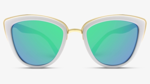 Women White Cat Eye Sunglasses, Mirror Green Women - Plastic, HD Png Download, Transparent PNG