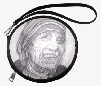 Mother Theresa Drawing Round Makeup Bag - Toiletry Bag, HD Png Download, Transparent PNG