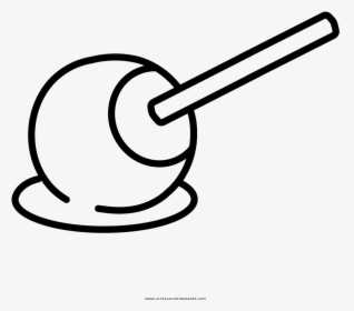 Candy Apple Coloring Page - Line Art, HD Png Download, Transparent PNG