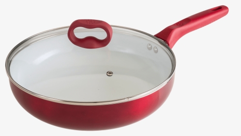 Red And White Pan With Glass Lid - Sauté Pan, HD Png Download, Transparent PNG