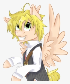 Coffee-draws, Meliodas, Pegasus, Ponified, Pony, Safe, - Cartoon, HD Png Download, Transparent PNG