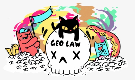 Cat Skull Sticker By Geo Law - Transparent Cat Skull Gif, HD Png Download, Transparent PNG