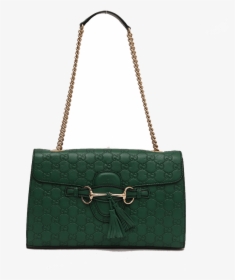 Gucci Green Guccisima Leather Medium Emily Chain Shoulder - Shoulder Bag, HD Png Download, Transparent PNG