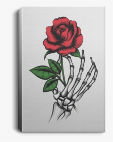 Skeleton Hand Rose Portrait Canvas - Tatuajes De Rosas En La Mano, HD Png Download, Transparent PNG