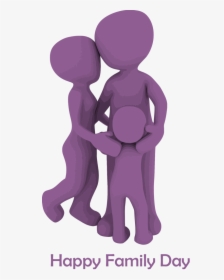 Transparent Family Day Cartoon Purple Violet For Happy - Portable Network Graphics, HD Png Download, Transparent PNG