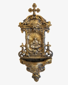 Antique Gilt Bronze Holy Water Font, , 19th Century - Antique, HD Png Download, Transparent PNG