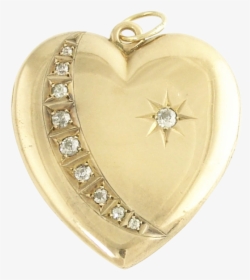 Large Antique Victorian Moon And Star Diamond 14k Gold - Locket, HD Png Download, Transparent PNG