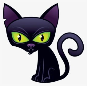 Cute Cartoon Halloween Black Cat, HD Png Download, Transparent PNG
