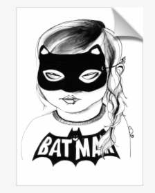 Cat Girl - Bat Girl Print, HD Png Download, Transparent PNG
