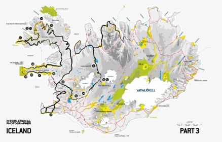 Carte De La Troisième Partie Du Road Trip En Islande - Map, HD Png Download, Transparent PNG