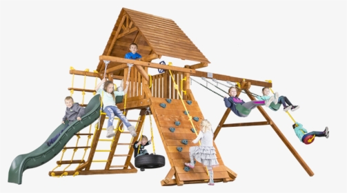 Carnival Castle Pkg Ii With Wood Roof 32b Swingset - Playground Slide, HD Png Download, Transparent PNG