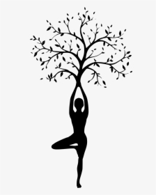 Silhouette Women Tree Free Photo - Tree Drawing On Wall, HD Png Download, Transparent PNG