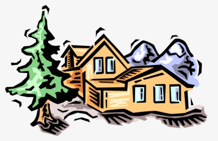 Vector Illustration Of Residence House Dwelling Cabin, HD Png Download, Transparent PNG