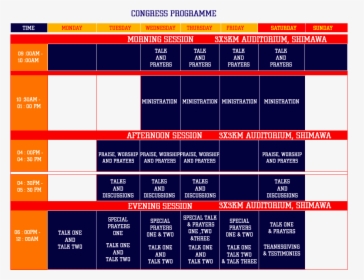 Annual Holy Ghost Congress » Programme - Holy Ghost Congress 2019 Schedule, HD Png Download, Transparent PNG