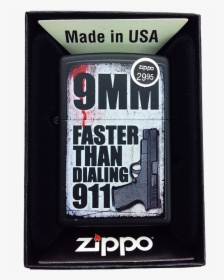 Zippo Lighter 9mm Faster Than 911 - Carmine, HD Png Download, Transparent PNG