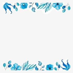 Watercolor Painting Clipart , Png Download - Blue Floral Border Design, Transparent Png, Transparent PNG