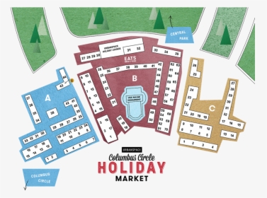Cchm Directory 2019 Map -01 - Columbus Circle Holiday Market, HD Png Download, Transparent PNG