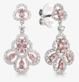 18ct White And Rose Gold Diamond Earring   Data Max - Earrings, HD Png Download, Transparent PNG