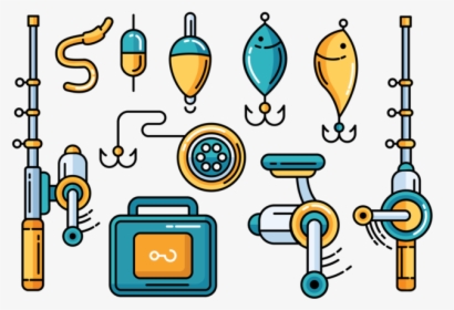 Fishing Tackle Icons Vector - Icones Pescaria Png, Transparent Png, Transparent PNG