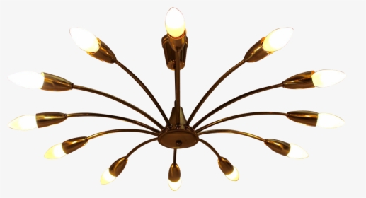 Pair Of Stilnovo Style Twelve-arm Chandeliers Clipart - Ceiling, HD Png Download, Transparent PNG