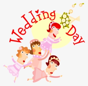 Vector Illustration Of Wedding Day Bridesmaids Scramble - Bridesmaid Clip Art, HD Png Download, Transparent PNG
