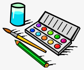 Vector Illustration Of Visual Arts Watercolor Paint - Paint Set Clip Art, HD Png Download, Transparent PNG