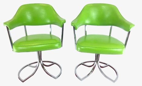 Pair Of Lime Green Vintage Swivel Chairs - Office Chair, HD Png Download, Transparent PNG