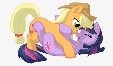 Twilight Sparkle Pony Rarity Cartoon Mammal Vertebrate - My Little Pony Twilight And Applejack, HD Png Download, Transparent PNG