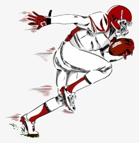 American Football Players Clipart Vector Black And - American Football Player Drawing, HD Png Download, Transparent PNG