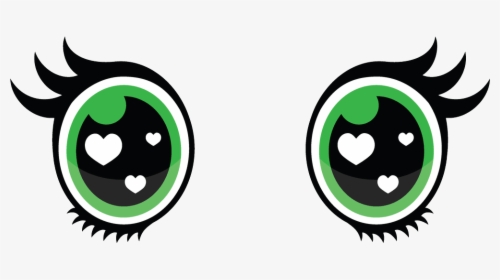 Ojos Verdes Kawaii Png - Cute Cartoon Eyes Png, Transparent Png, Transparent PNG