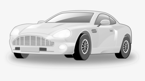 Aston Martin Clipart Realistic Car - Silver Car Drawing, HD Png Download, Transparent PNG