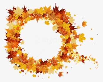 Free Png Best Stock Photos Transparent Fall Round Vector - Fall Leaves Wreath Transparent Background, Png Download, Transparent PNG