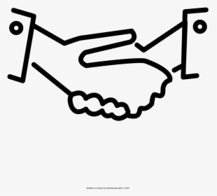Shake Hands Coloring Page - Line Art, HD Png Download, Transparent PNG