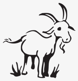 Goat In The Grass Clip Art At Clker - Simple Mountain Goat Drawing, HD Png Download, Transparent PNG